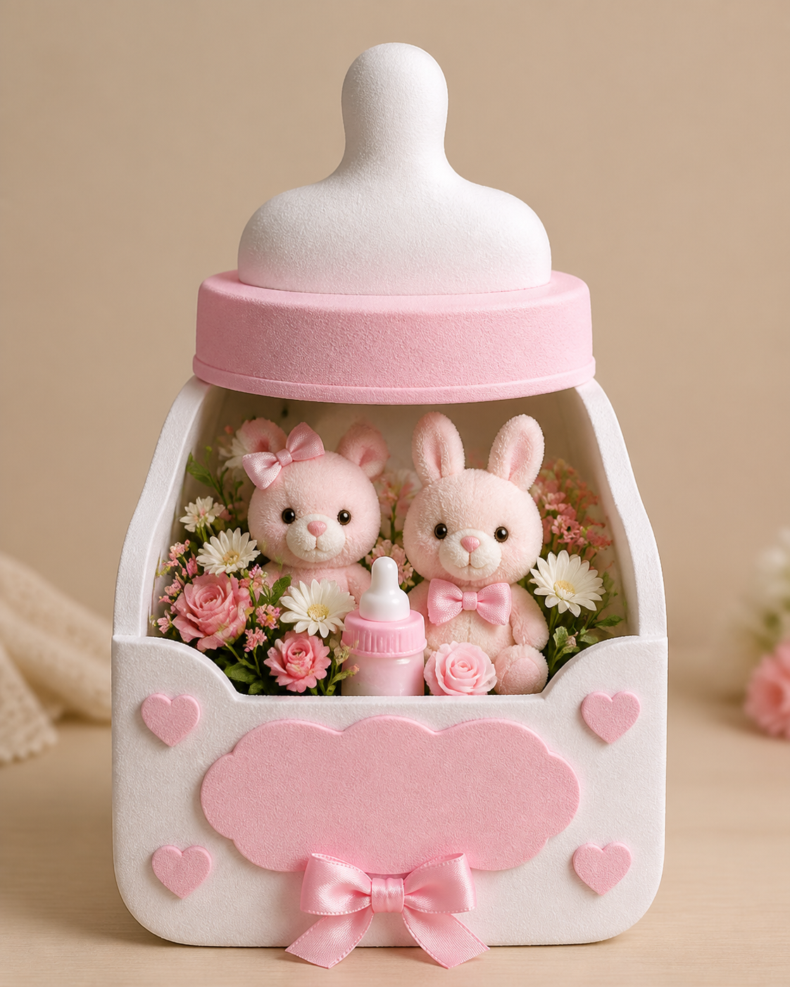 Pembe biberon sepet modeli